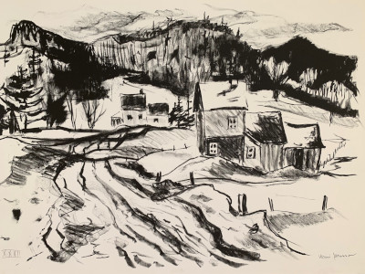 Road to the village Lithograph