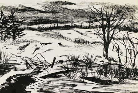 Untitled landscape lithograph