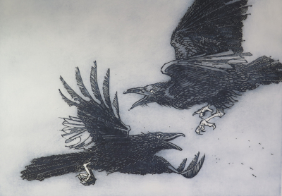 Portfolio Set of 7 Raven Etchings