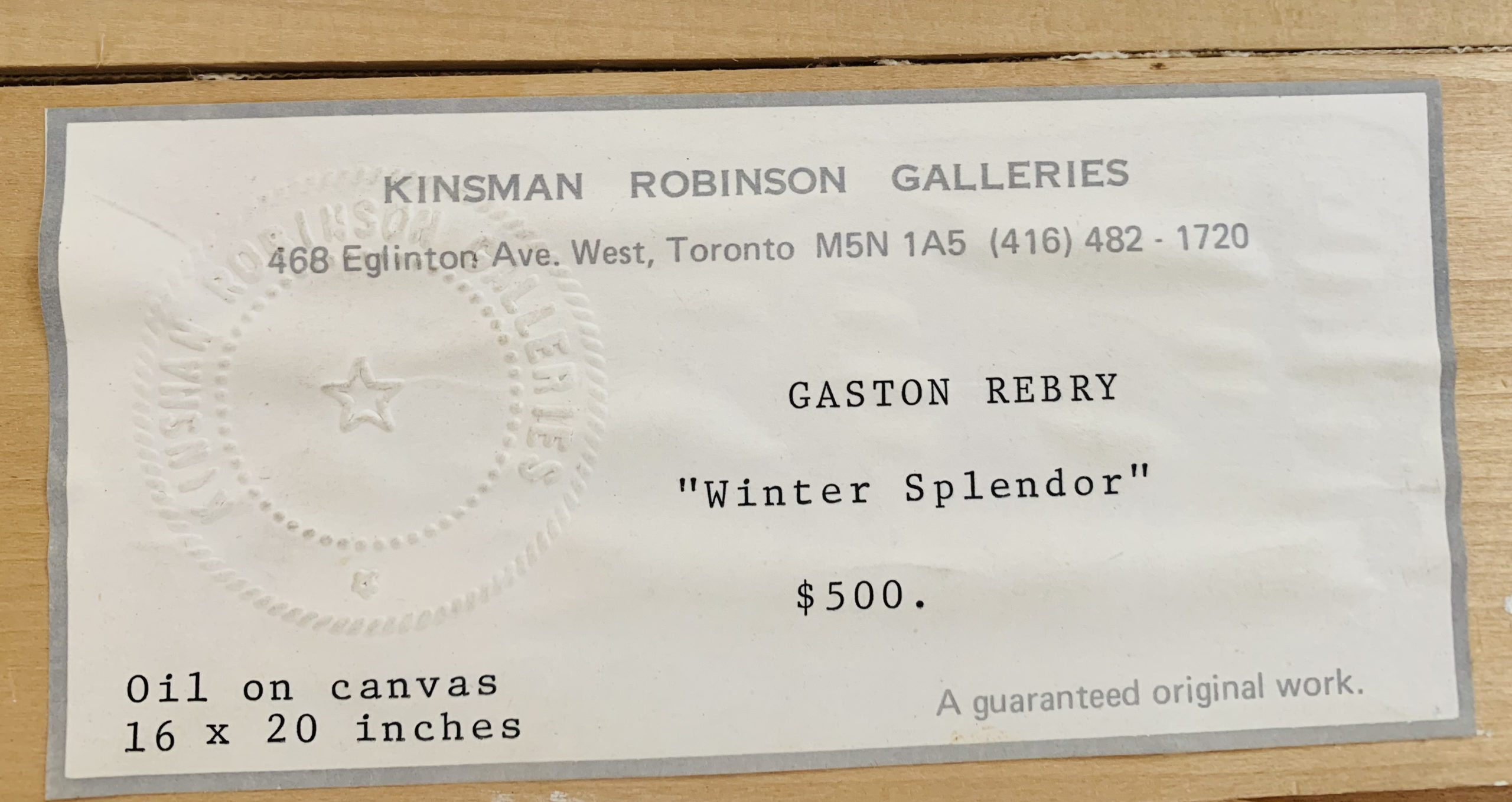 Gaston Rebry Winter Splendor Canadian Fine Art Online
