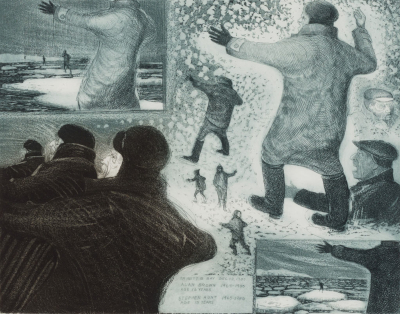 Study for Man Warning Two Boys